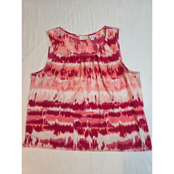 Chicos Sleeveless Tie-Dye Print Tank top Polyester Size 4 Lightweight Size 2X - Picture 5 of 11
